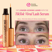 Grande Cosmetics GrandeLASH-MD Suero Potenciador de Pestañas - Fórmula Infundida con Péptidos y Vitaminas para Pestañas más Largas, Gruesas y de Aspecto más Completo - Probado por Oftalmólogos