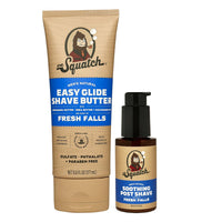 Dr. Squatch Fresh Falls Smooth Shave Bundle - Easy Glide Butter + Soothing Post Shave - Natural Ingredients - Manly Fragrance - Moisturizing