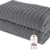 Classic Turkish Towels CTT - Premium 2 Piece Jumbo Bath Sheets, 100% Turkish Cotton, Absorbent & Ultra Comfy Bath Towel