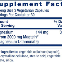 Life Extension Neuro-Mag Magnesio L-treonato, Salud de la Memoria, Pensamiento Rápido, Apoyo a la Salud Cognitiva, Vegetariano, Sin GMO, 90 Cápsulas Vegetarianas (144 mg de 2000 mg de Magtein magnesio