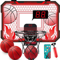 VROGTIK Indoor Basketball Hoop for Kids with Led Lights Mini Basketball Hoop with Remote Control Over The Door Basketbal
