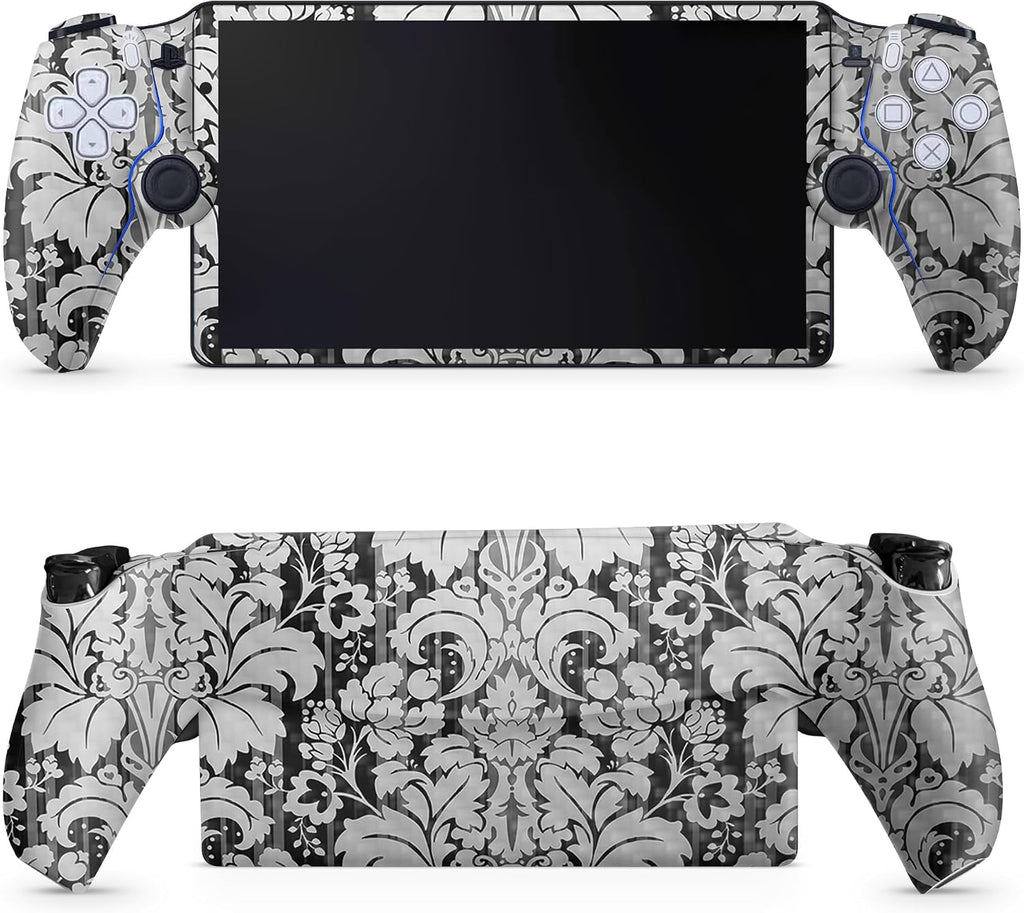 Carbon Fiber Gaming Skin Compatible with PS5 Portal Remote Player - Floral Retro - Premium 3M Vinyl Protective Wrap Deca