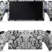 Carbon Fiber Gaming Skin Compatible with PS5 Portal Remote Player - Floral Retro - Premium 3M Vinyl Protective Wrap Deca