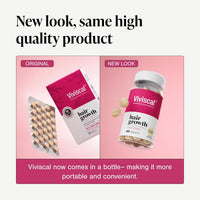 Viviscal Suplementos para el crecimiento del cabello para mujeres, soporte para el cabello más grueso y completo para adelgazar el cabello y la pérdida de cabello, con biotina y colágeno marino, sin