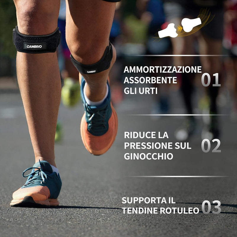 CAMBIVO 2 Pack Patella Tendon Knee Straps, Knee Brace for Women