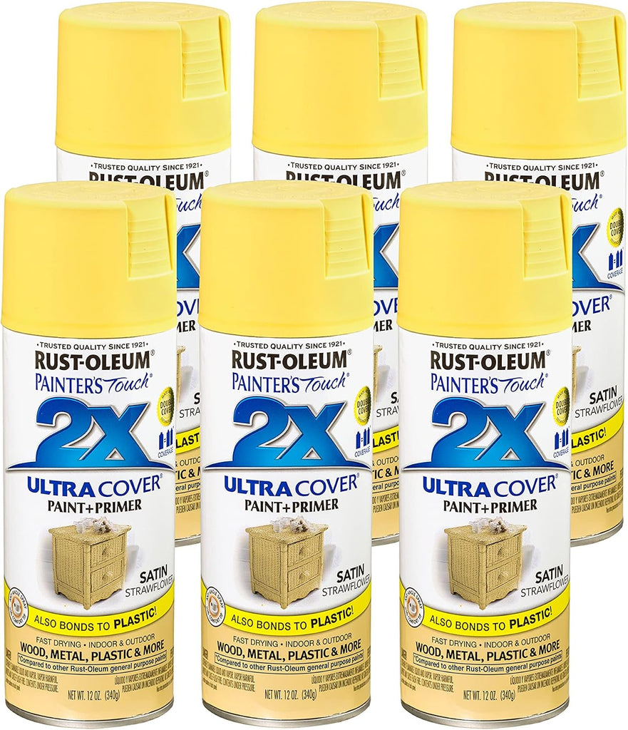 Rust-Oleum Painter's Touch 2X Ultra Cover Spray Paint, Satin Strawflower