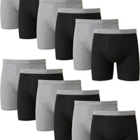 Hanes Men's Boxer Brief Underwear Pack, Cotton Boxer Briefs with Comfort Flex Waistband, Moisture-Wicking, 12-Pack
