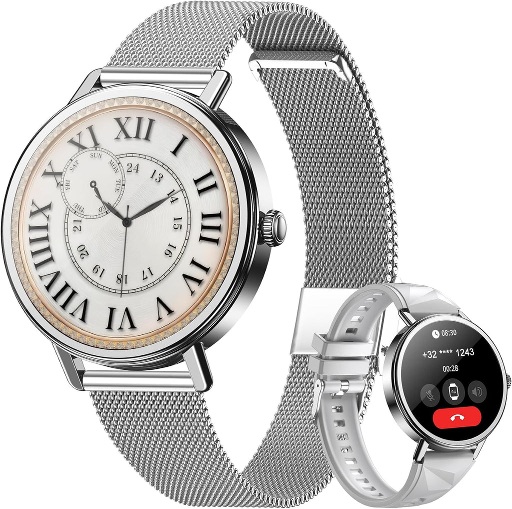 Blackview Smart Watches for Women Android/iPhone,Answer/Make Calls | 1.26''HD Fitness Watch with AI Voice/Heart Rate/SpO