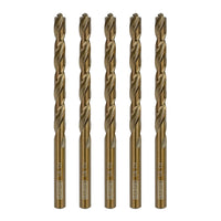 Sabre Tools 1/2 Inch Cobalt Drill Bits 5pcs Heavy-Duty Drill Bits for Steel, Hard Metal, Cast Iron (1/2" x 6")