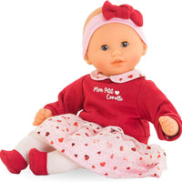 Corolle Margaux Petals - 12" Soft Boy Baby Doll with Vanilla Scent, Pink and Red Hearts Outfit & Sleeping Eyes for Girls