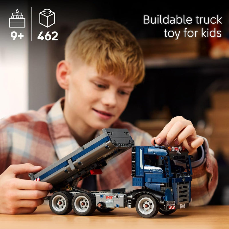 LEGO Technic Tipping Dump Truck Toy - Construction Truck Building Toy for Kids, Boys and Girls, Ages 9+ - Gift for Birthdays - W/Realistic Features - 42203