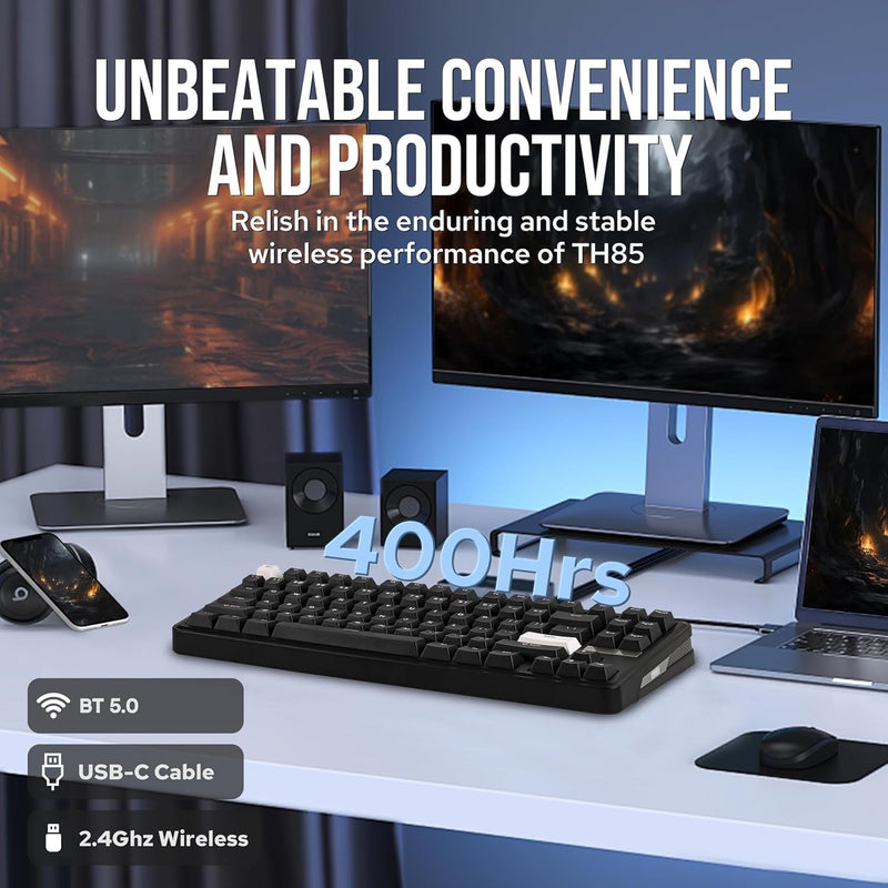 EPOMAKER TH85 QMK/VIA Wireless Gaming Keyboard, BT5.0/2.4GHz/USB-C