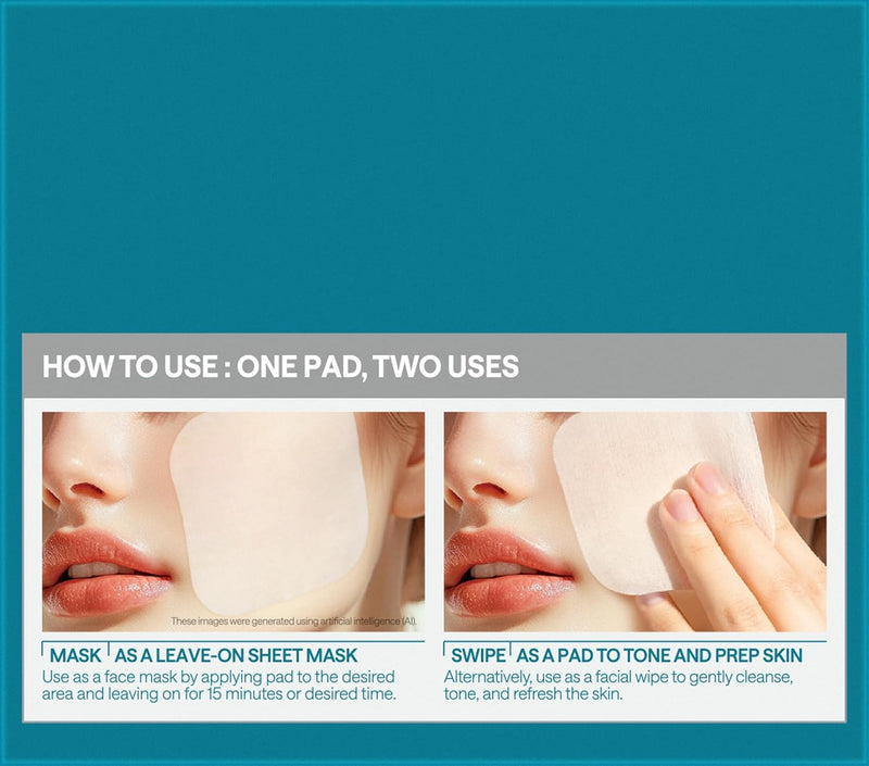 MEDIHEAL Madecassoside Blemish Pad - Almohadillas de Tóner Facial Cuadradas de Algodón con Centella Asiatica y Madecassoside – Anti Manchas para Mejorar el Tono de Piel Desigual - Almohadillas de Gasa