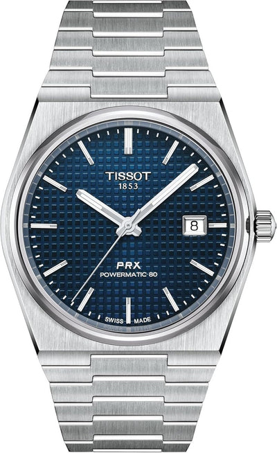 Tissot PRX Swiss Automatic Watch for Men, Blue Dial, Stainless Steel, 40 mm Case