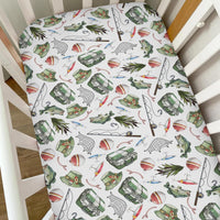 Retro Bass Fish Lures Baby Crib Sheets for Boy Girl Outdoor Fishing Lovers Gift Soft Snug Fitted Crib Mattress Covers fo