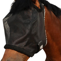 Harrison Howard All Round Mesh Horse Fly Mask UV Protective with Fleece Padded Edging Black XL