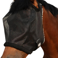 Harrison Howard All Round Mesh Horse Fly Mask UV Protective with Fleece Padded Edging Black S