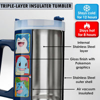 Get Trend Vaso Térmico Pokémon 32 oz con Asa y Cañita - Acero Inoxidable