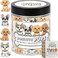 DEARMINE Positive Pups Jar, 60 Affirmation Cards, Dog Mom Gifts for Women, Teacher Appreciation Gift, Inspirational Gift