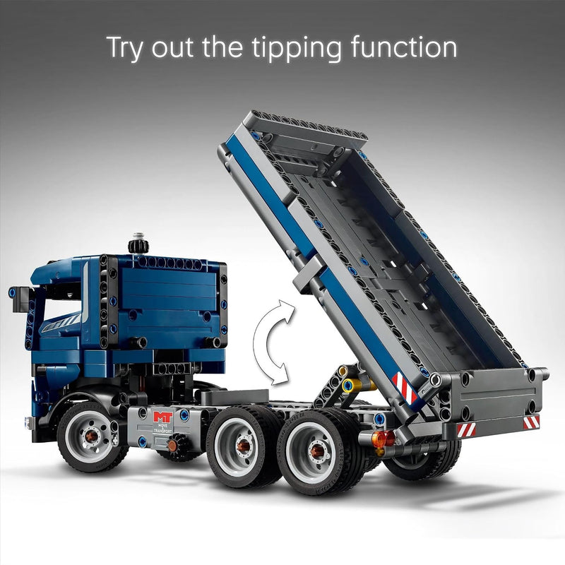 LEGO Technic Tipping Dump Truck Toy - Construction Truck Building Toy for Kids, Boys and Girls, Ages 9+ - Gift for Birthdays - W/Realistic Features - 42203