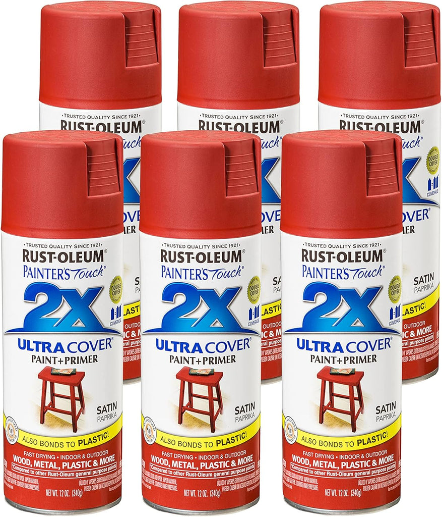 Rust-Oleum Painter's Touch 2X Ultra Cover Spray Paint, Satin Paprika