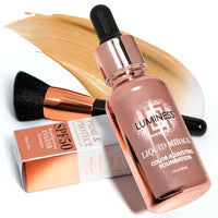 LUMINESS Liquid Mirage w/SPF 50 Color Adjusting Foundation Kit - Color Changing Foundation, SPF 50 Primer & Makeup Brush