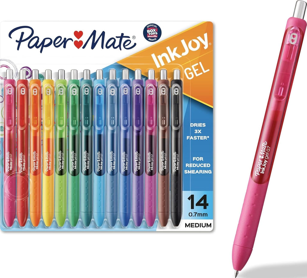 Paper Mate InkJoy Gel Pens, Assorted, Medium Point (0.7mm), 14 Count - Smooth Writing, Back to School, Teacher Supplies,