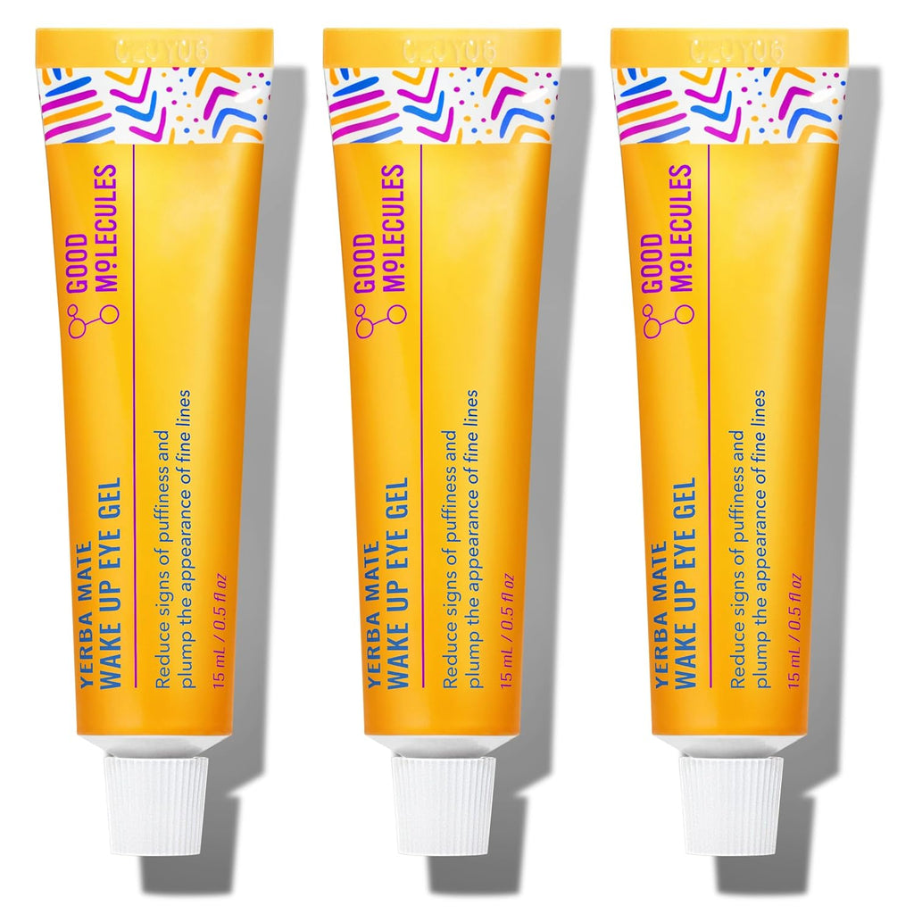 Good Molecules Yerba Mate Wake Up Eye Gel Pack 3 – 15 ml Each | Hydrating Under Eye Gel with Hyaluronic Acid & Caffeine