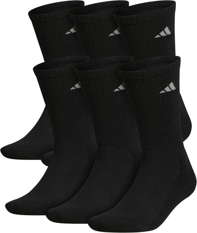adidas Men's Athletic Cushioned Crew Socks 6 Pairs