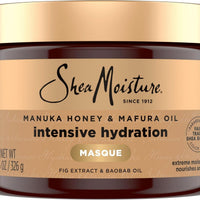SheaMoisture Mascarilla de hidratación intensiva para el cabello, miel de manuka y aceite de mafura para cabello seco y dañado, tratamiento para el cabello profundo 11.5 oz