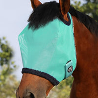 Harrison Howard All Round Mesh Horse Fly Mask UV Protective with Fleece Padded Edging Mint M