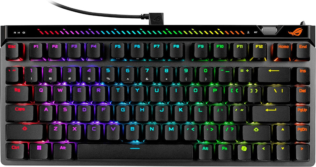 ASUS ROG Falchion Ace 75 HE Wired Analog/Hall Effect Gaming Keyboard – 75% TKL, USB, Hot Swappable HFX V2 Magnetic Switch, Rapid Trigger, 8KHz Polling, ABS Keycap, Carry Case, Web-based Config - Black