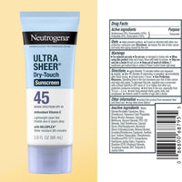 Neutrogena Ultra Sheer Dry Touch Sunscreen Lotion SPF 45, 2 x 3 fl. oz