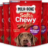 Milk-Bone Soft & Chewy Dog Treats with Real Beef & Filet Mignon, 10 Pouches