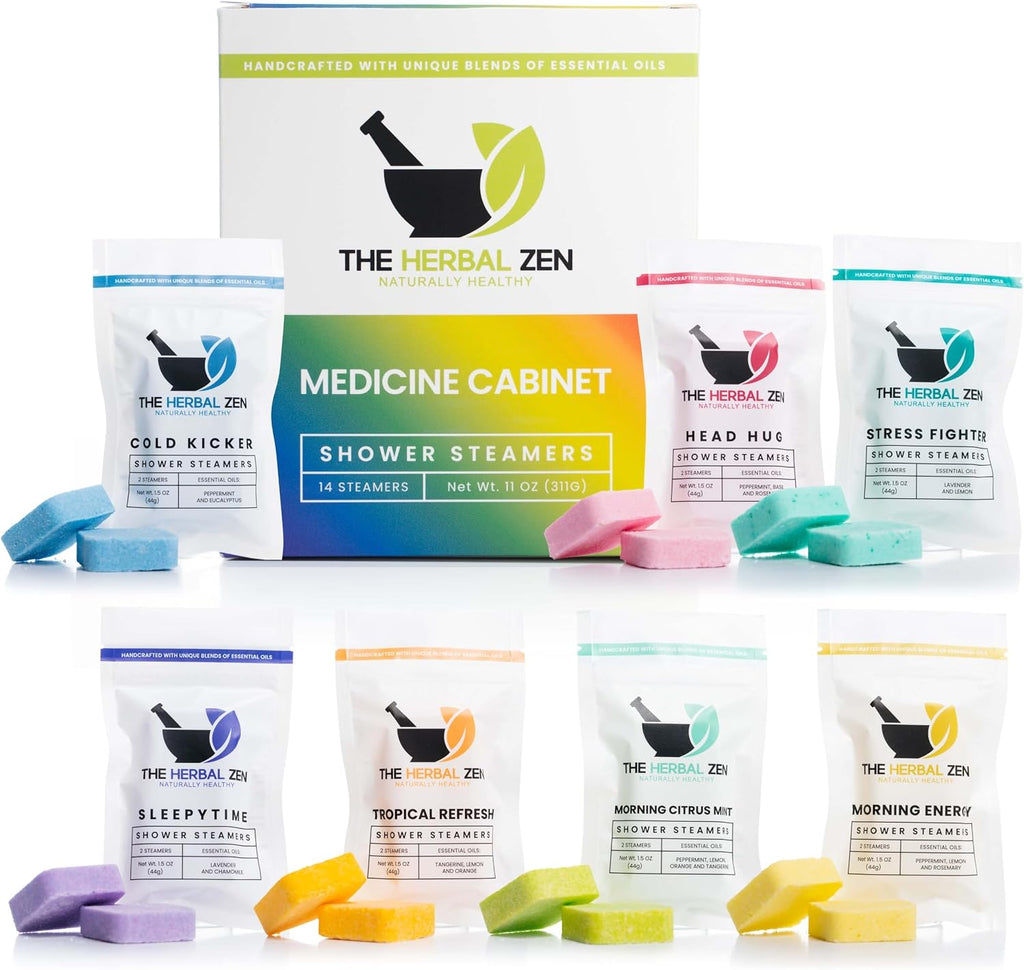 The Herbal Zen Shower Steamers Aromatherapy Pure Essential Oils - 14 Pack