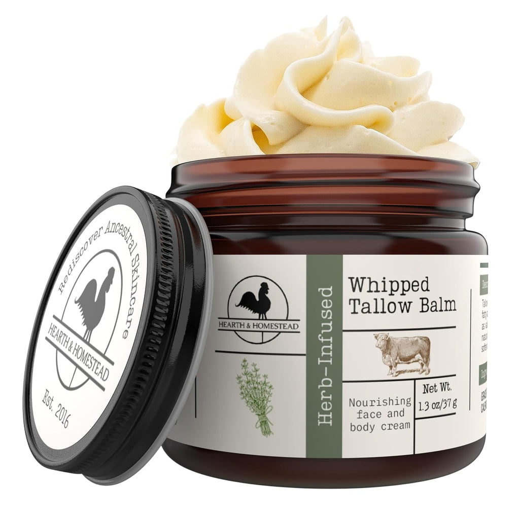 Hearth & Homestead Whipped Beef Tallow for Skin & Face, Unscented, 1.3oz