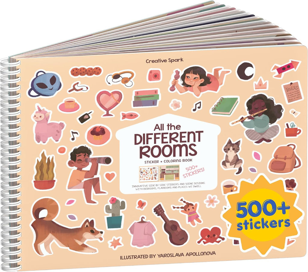 Cupkin All The Different Rooms Coloring & Sticker Book | 500+ Stickers