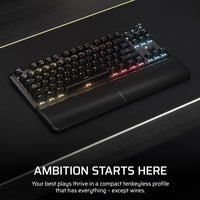 Corsair K70 CORE TKL Wireless RGB Tenkeyless Mechanical Gaming Keyboard – Pre-Lubed MLX Red v2 Linear Switches, SOCD, ABS Double-Shot Keycaps, Sound Dampening, 1000Hz Polling, QWERTY NA – Black