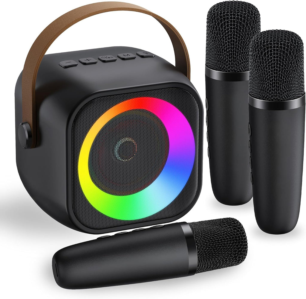 Karaoke Machine,Mini Portable Karaoke Speaker with 3 Wireless Microphones