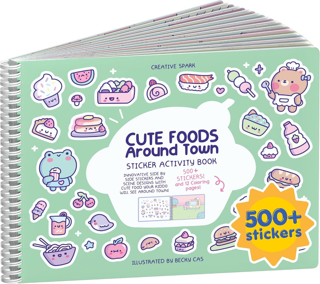 Cupkin Cute Foods Around Town Coloring & Sticker Book | 500+ Stickers