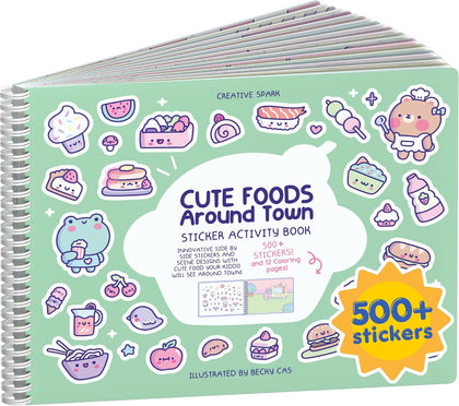 Cupkin Cute Foods Around Town Coloring & Sticker Book | 500+ Stickers