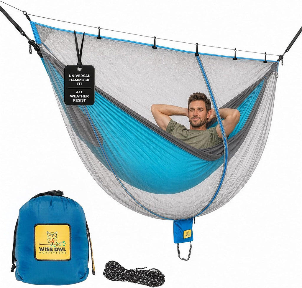 Wise Owl Outfitters Hammock Bug Net – Mosquito Net for Hammock, Lightweight Bug Netting for Camping, Hiking, Backpacking