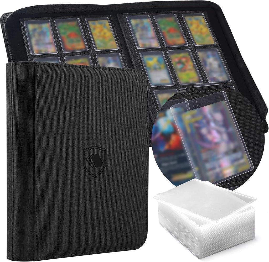 Pemocyny Top Loader Binder 9 Pocket, Holds 360 Toploaders, 100 Toploaders INCLUDED