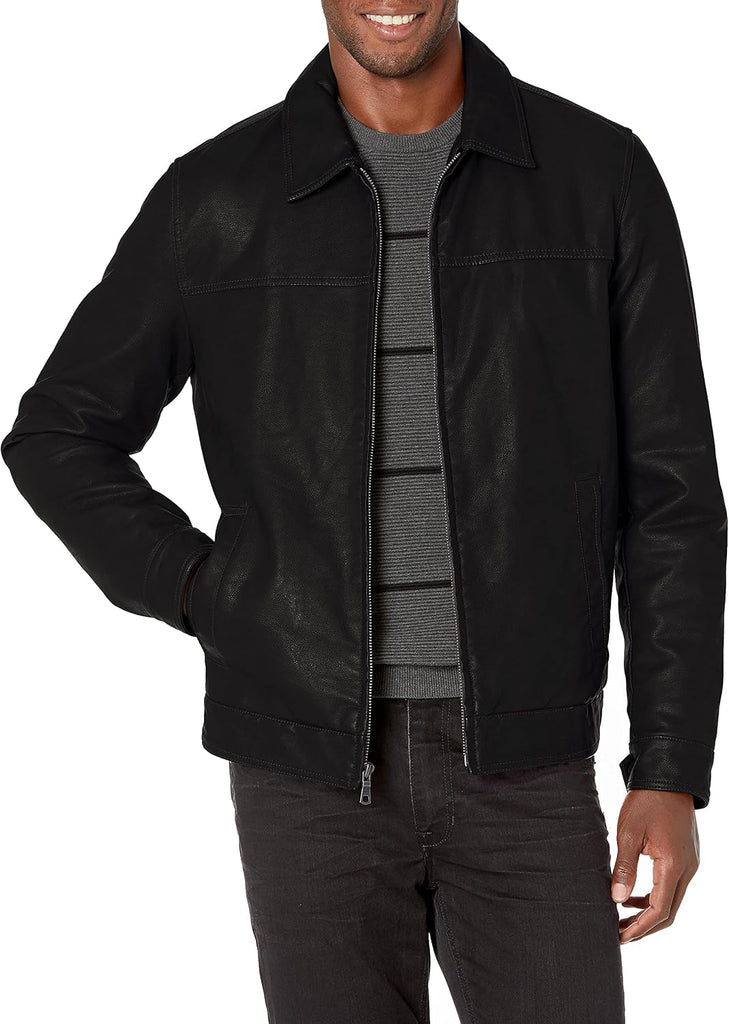 Tommy Hilfiger Men's Classic Faux Leather Jacket, black, Medium
