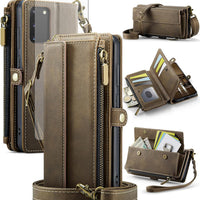 Phone Case for Samsung Galaxy S20 Plus S20+ 5G Zipper Wallet Cover with Screen Protector Crossbody Lanyard Strap Flip RF