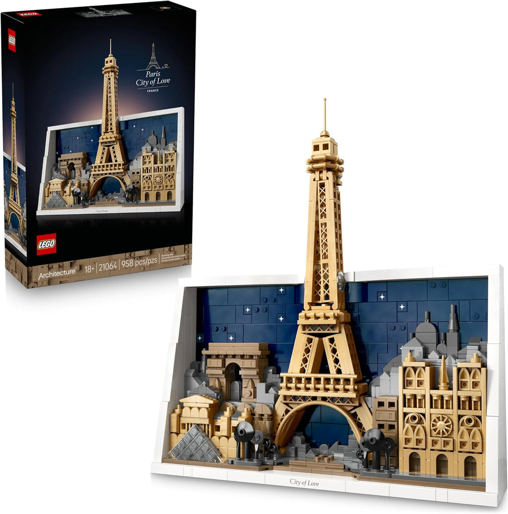 LEGO Architecture Paris – City of Love Building Set for Adults - Gift for Birthdays - Office or Bedroom Decor for Women & Men, Ages 18+ - W/Frame for Display - 21064