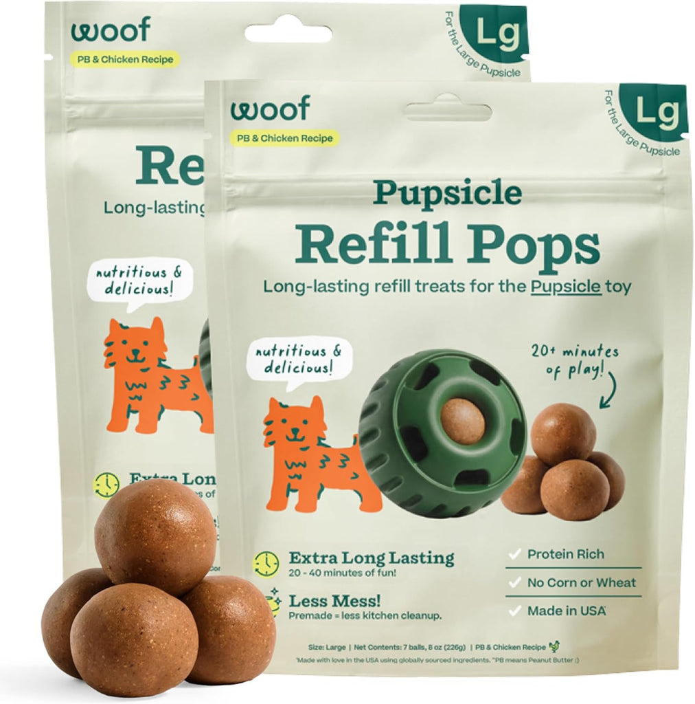 WOOF Pupsicle Chicken Refill Pops Dog Treats, Large, 7 Count, 2 Pack