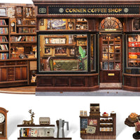 CUTEBEE Book Nook Kit, DIY Miniature House Coffee Shop Dollhouse