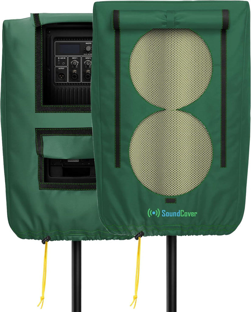 SoundCover Professional Grade 600D Protective Cover for Stand Mounted 8" PA/DJ Powered Speaker with SoundFlap - Green -