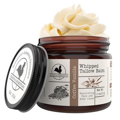 Hearth & Homestead Whipped Beef Tallow for Skin & Face Coffee Vanilla 1.3oz